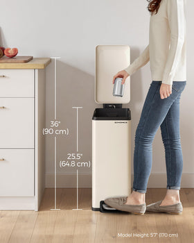 SongMics slim trash can includes 15 liner bags for quick setup.