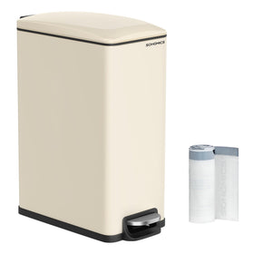 SongMics slim trash can front view highlights space-saving design for tight kitchens.