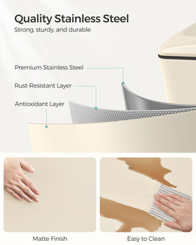 SongMics slim trash can inner bucket removable for easy cleaning and liner changes.