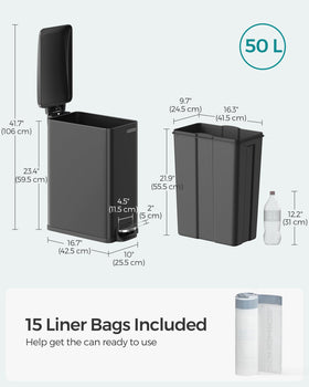 SONGMICS sturdy metal pedal enables smooth durable use.