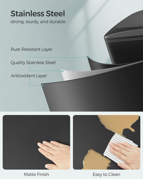 SONGMICS stainless-steel finish resists rust and cleans easily.