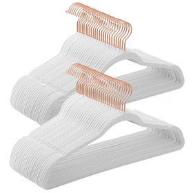 SongMICS slim velvet hangers with rose gold hooks prevent slipping for delicate garments