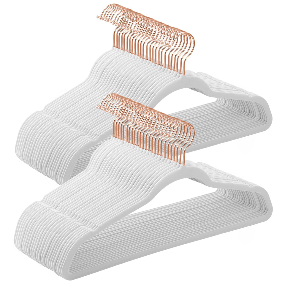 SongMICS slim velvet hangers with rose gold hooks prevent slipping for delicate garments