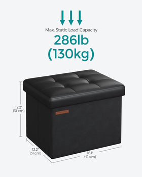 Songmics small folding storage ottoman folded under the bed saves space
