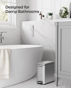 SONGMICS soft-close lid ensures quiet, smooth disposal.