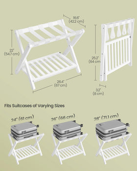 SongMics luggage rack in a bedroom setting blending with wood furniture