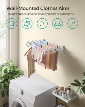 Songmics space-saving design keeps laundry area neat and accessible after use.