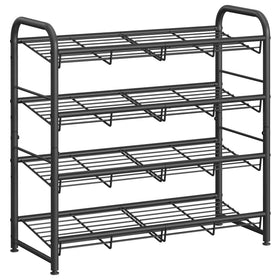 SONGMICS stackable shoe rack 4-tier with sturdy metal frame keeps shoes neatly organized in small spaces