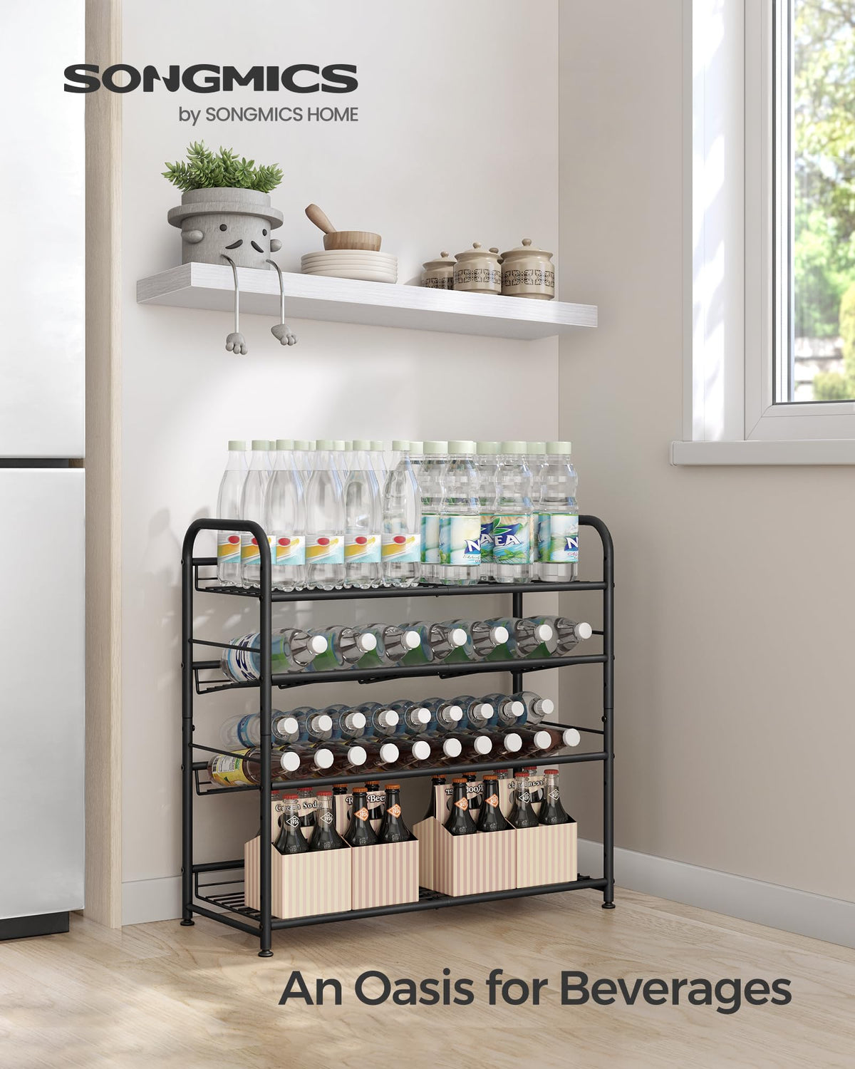 SONGMICS stackable shoe rack easy-assembly means setup in minutes with clearly labeled parts