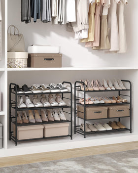 SONGMICS stackable shoe rack tall-boots-space creates extra room for tall boots in tight closets