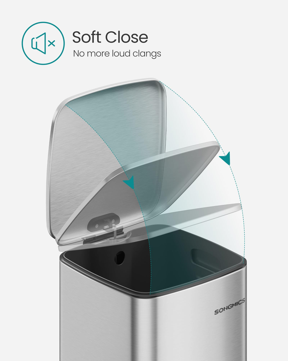 SONGMICS stainless steel finish resists rust and cleans easily.