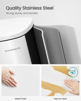 SONGMICS stainless steel surface resists rust and cleans easily.
