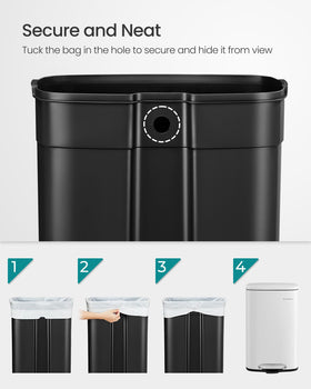 SONGMICS step-on pedal enables hands-free lid opening.