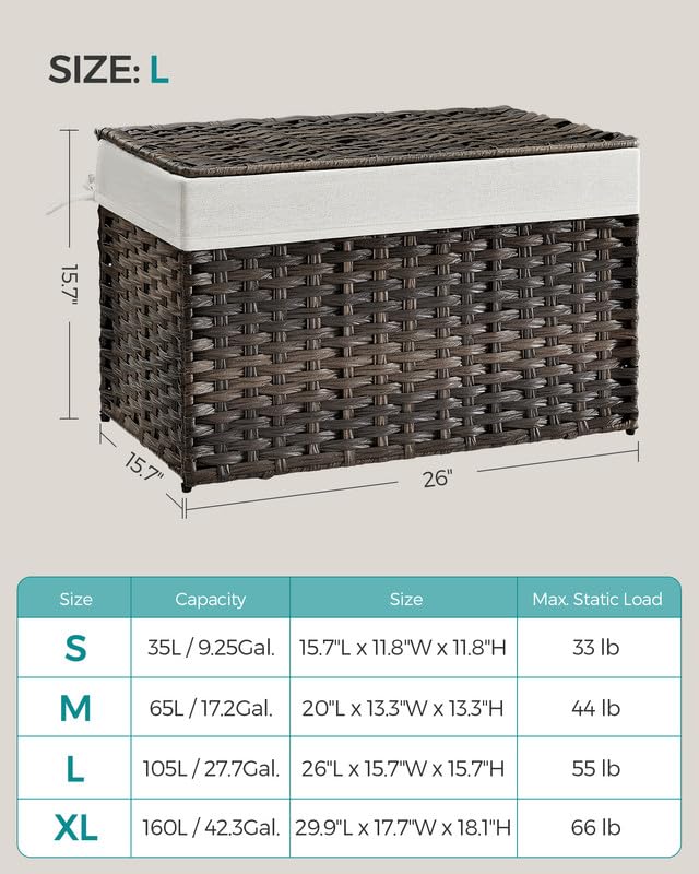 SONGMICS basket placed in a bedroom for organized storage