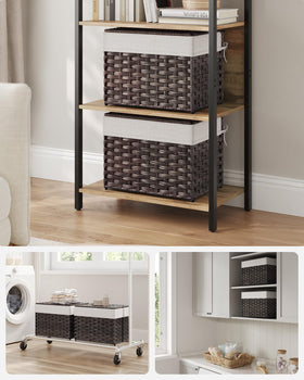 Songmics storage basket with lid large capacity for blankets and clothes