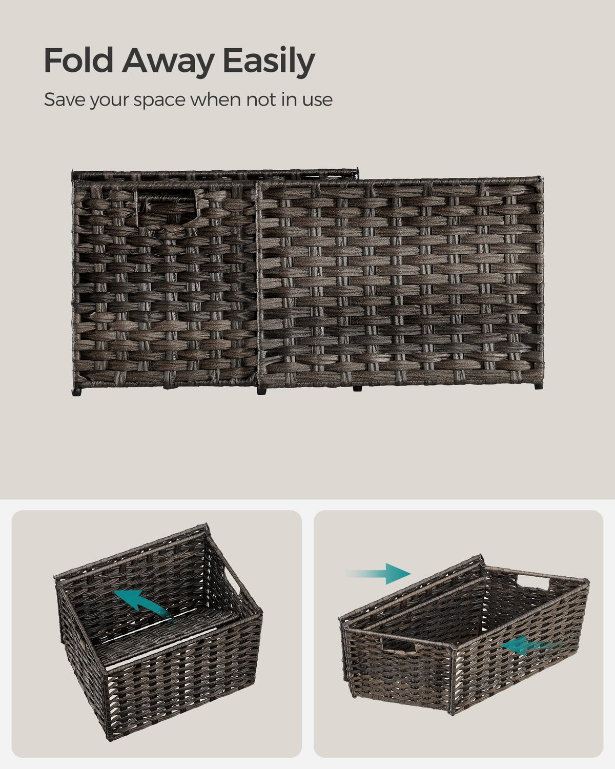 Songmics storage basket used as laundry bin or closet organization solution