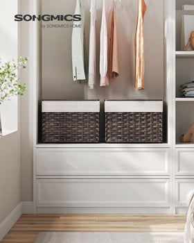 Songmics storage basket with lid removable liner for washable interior