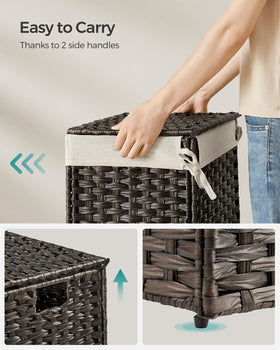 Songmics storage basket with lid sturdy metal frame supports up to 33 lb