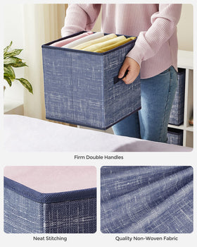 SONGMICS 11-inch cube bins fit neatly in cube organizers on shelves