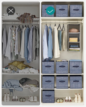 SONGMICS misty blue fabric adds subtle style to any room