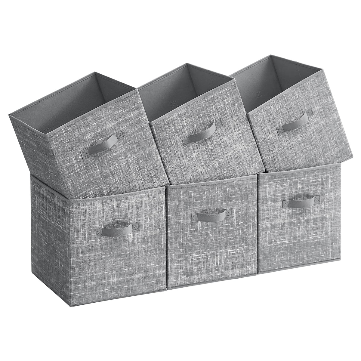 SONGMICS storage cubes with double handles for easy closet organization.