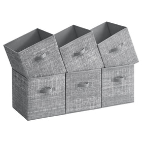 SONGMICS storage cubes with double handles for easy closet organization.