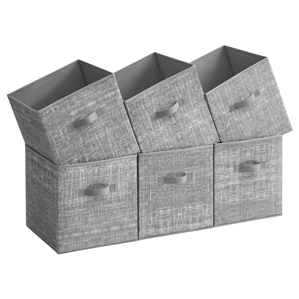SONGMICS storage cubes with double handles for easy closet organization.
