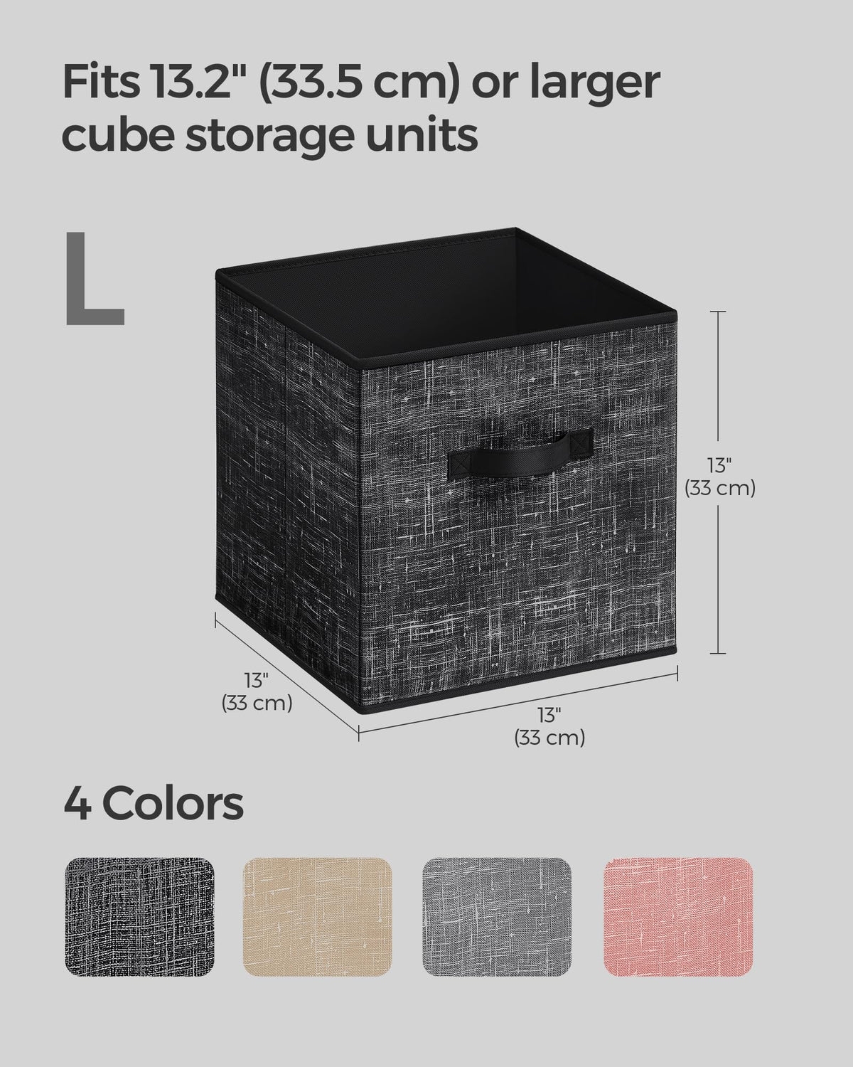SONGMICS 13x13 opening fits cube shelves for neat storage