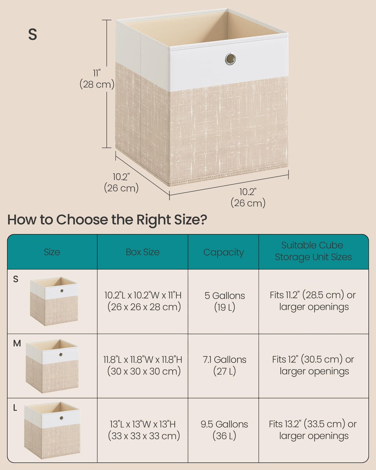 SONGMICS cubes with reinforced 2 mm PP panels support up to 11 lb each.