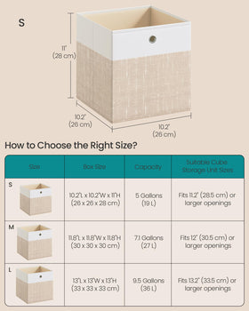 SONGMICS cubes with reinforced 2 mm PP panels support up to 11 lb each.