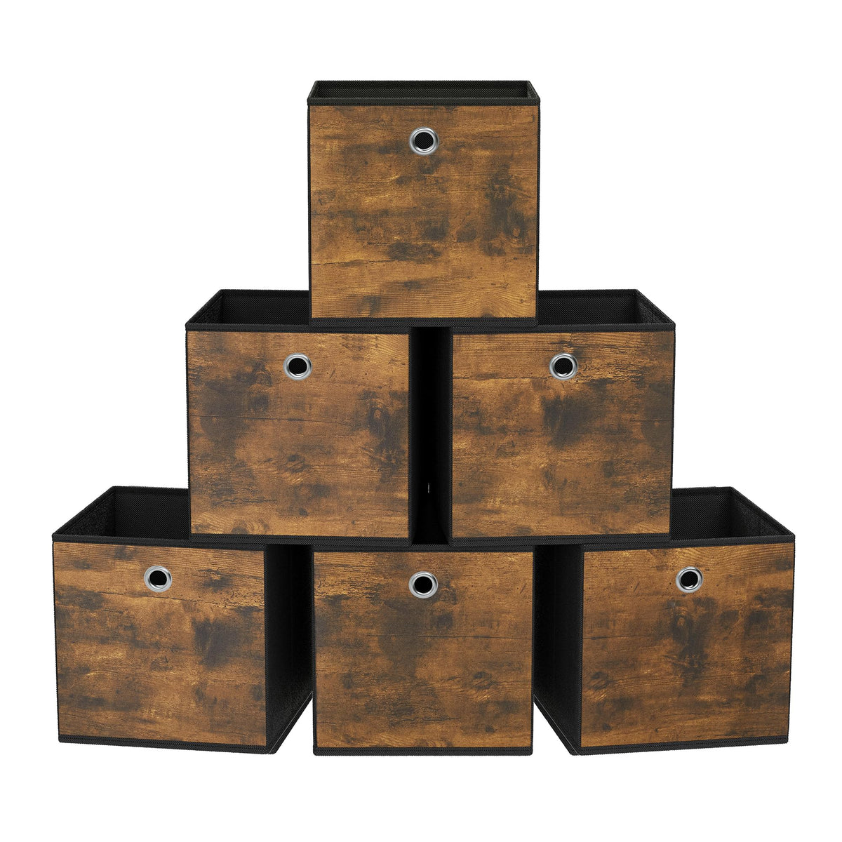SongMICS 6-pack storage cubes neatly stacked on a shelf for organized living space.