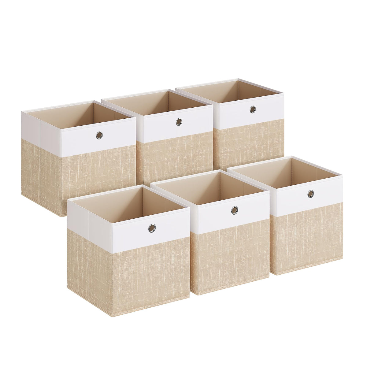 SONGMICS storage cubes on a shelf keep clothes and books neatly organized.
