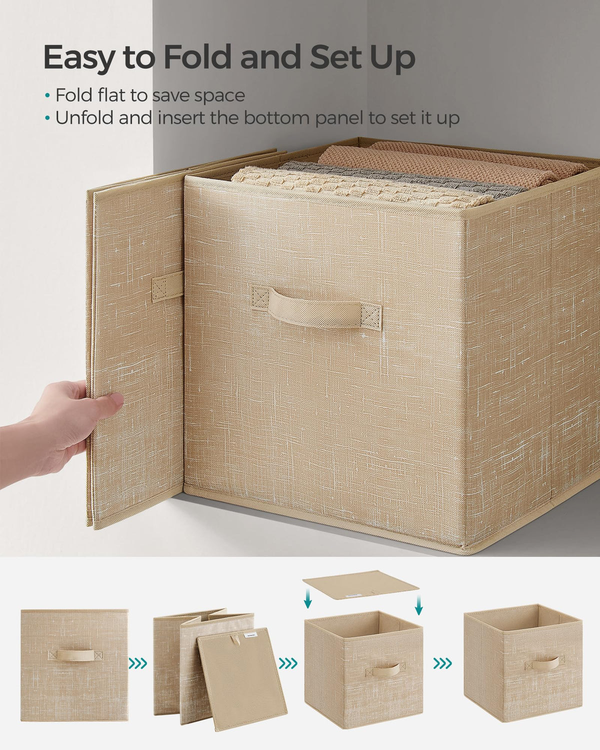 SONGMICS setup with bottom panels enables quick assembly