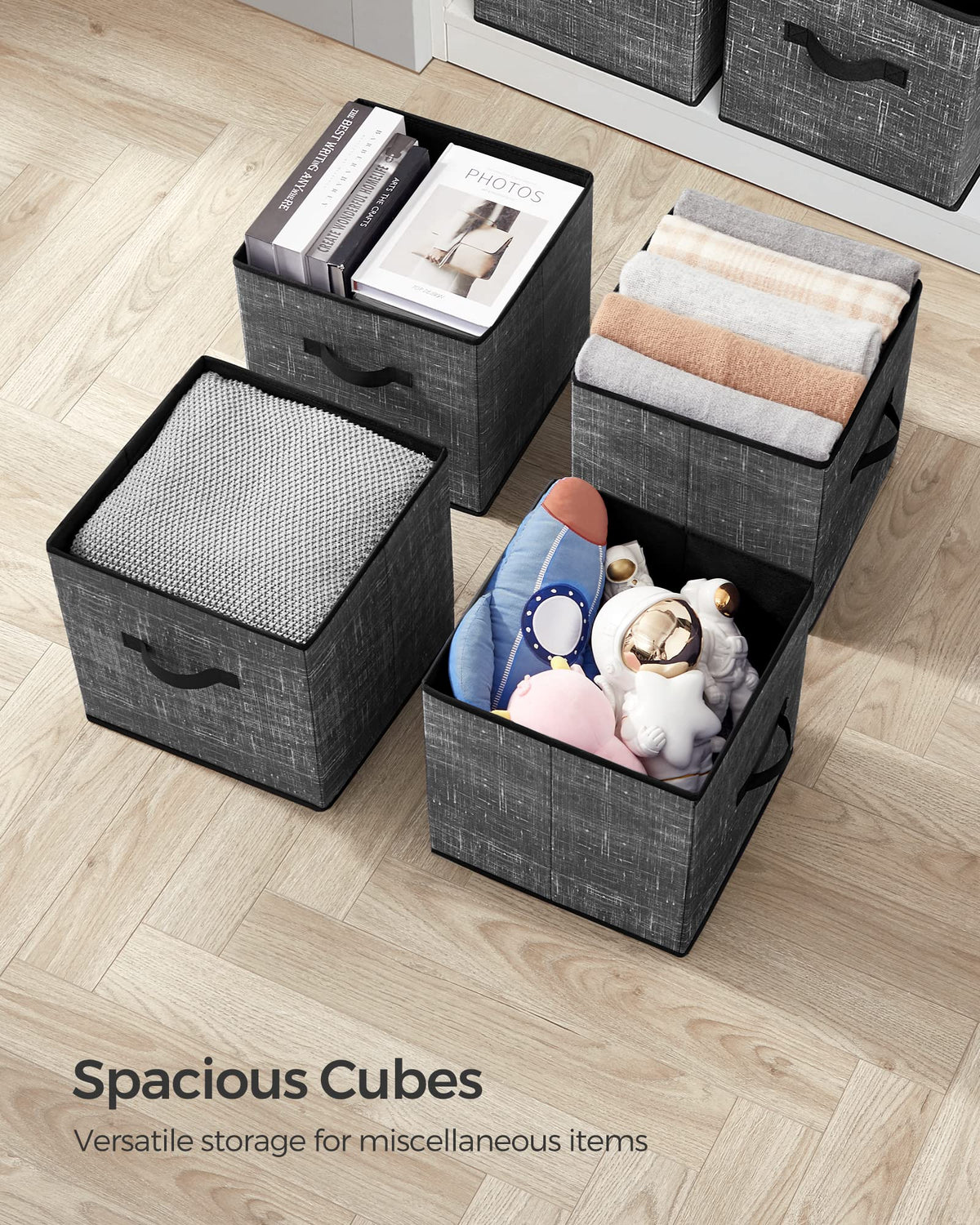 SONGMICS storage cubes bedroom setup showcasing organized living space
