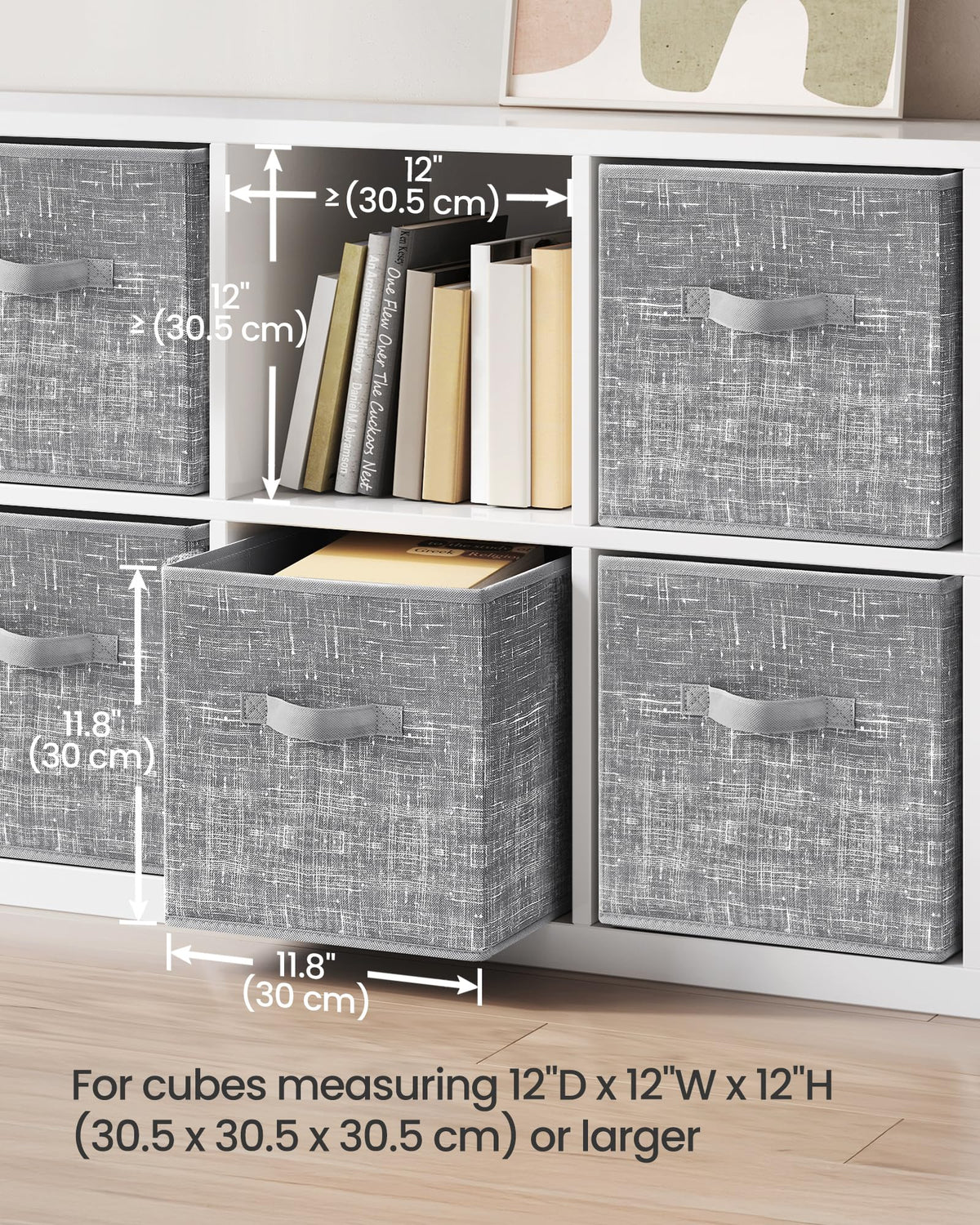 Bottom boards let SONGMICS cubes stand or fold for storage.