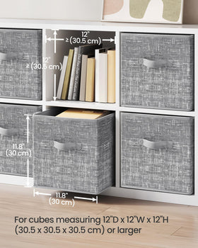 Bottom boards let SONGMICS cubes stand or fold for storage.