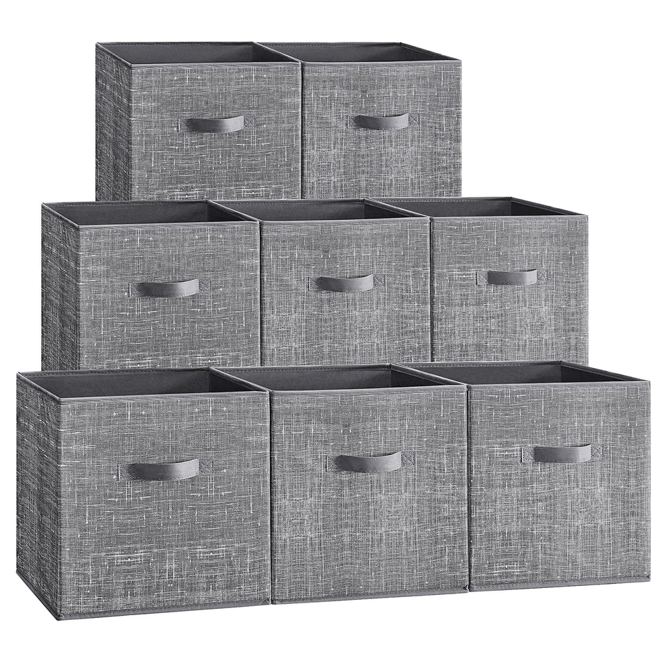 SONGMICS cattail gray storage cube with dual handles, sturdy closet organizer