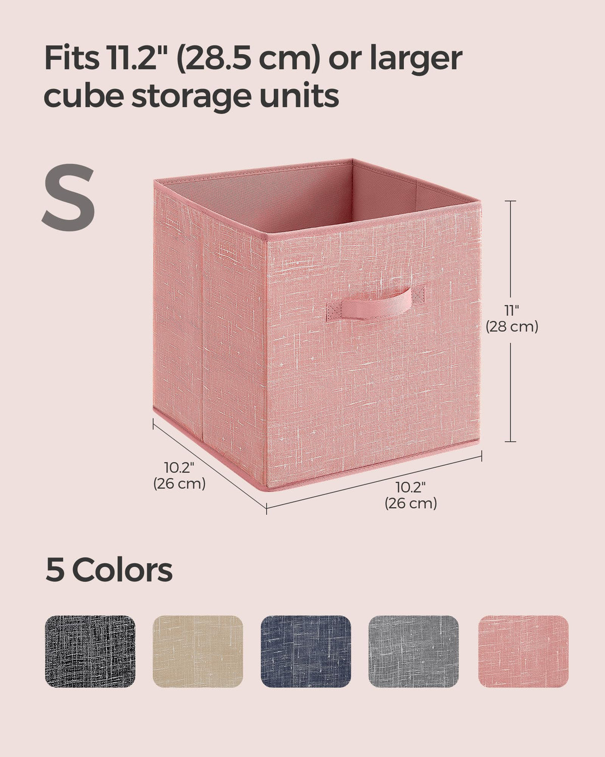 SONGMICS storage cubes in a closet setup for neat shelves.