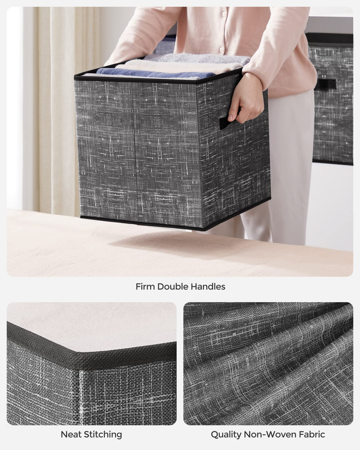 SONGMICS storage cubes compatible with IKEA openings for versatile shelf fit