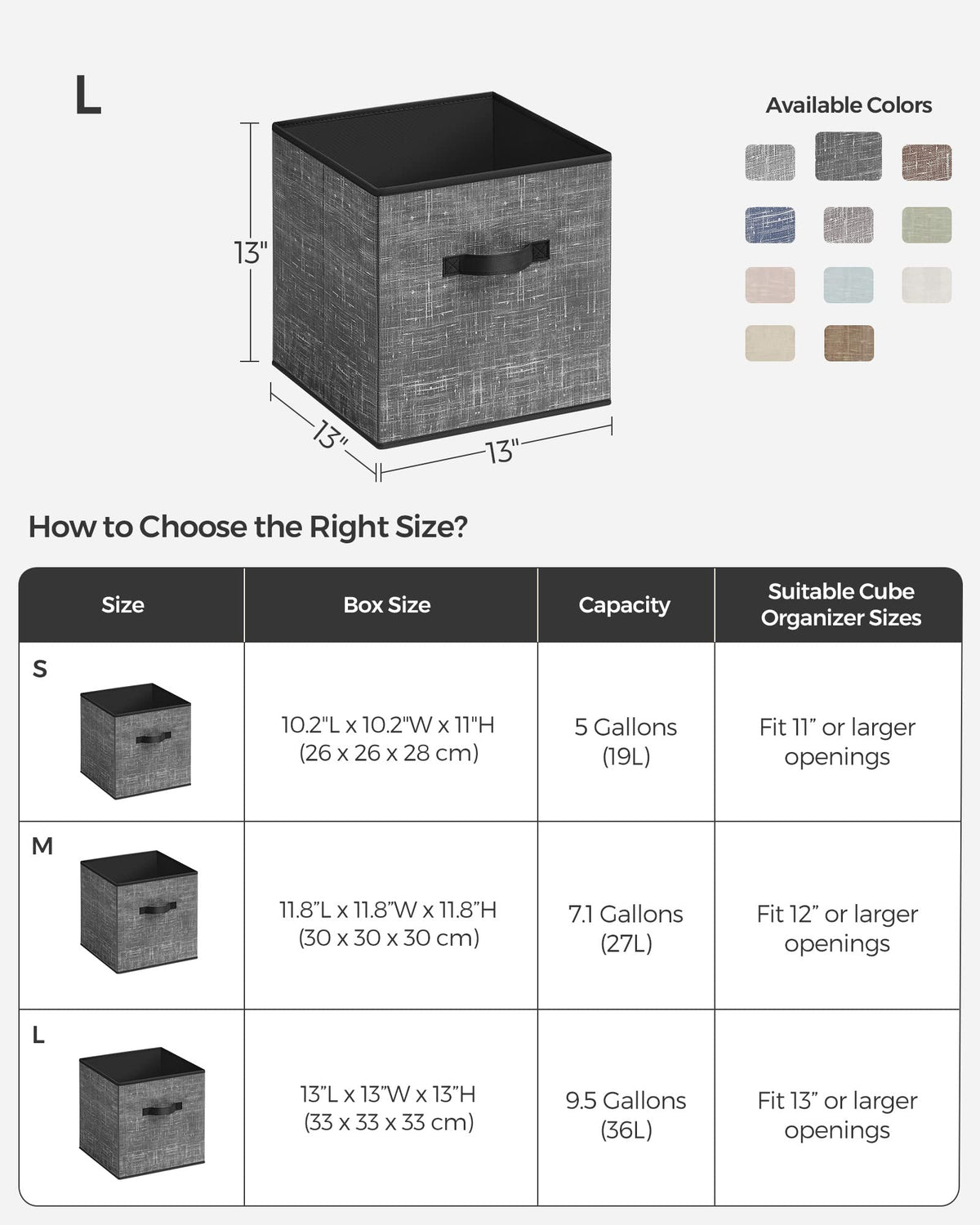 SONGMICS storage cubes folded-flat demonstrates space-saving design when not in use