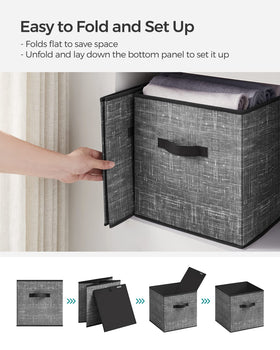 SONGMICS storage cubes heathered-black fabric texture adds classy vibe