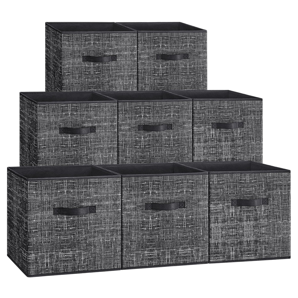 SONGMICS ink black storage cube front view on shelf for closet organization