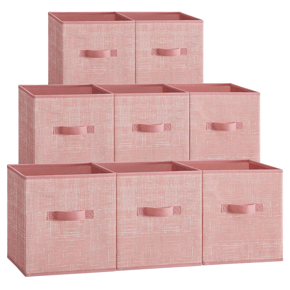 SONGMICS jelly pink storage cubes front view for compact closet organization.