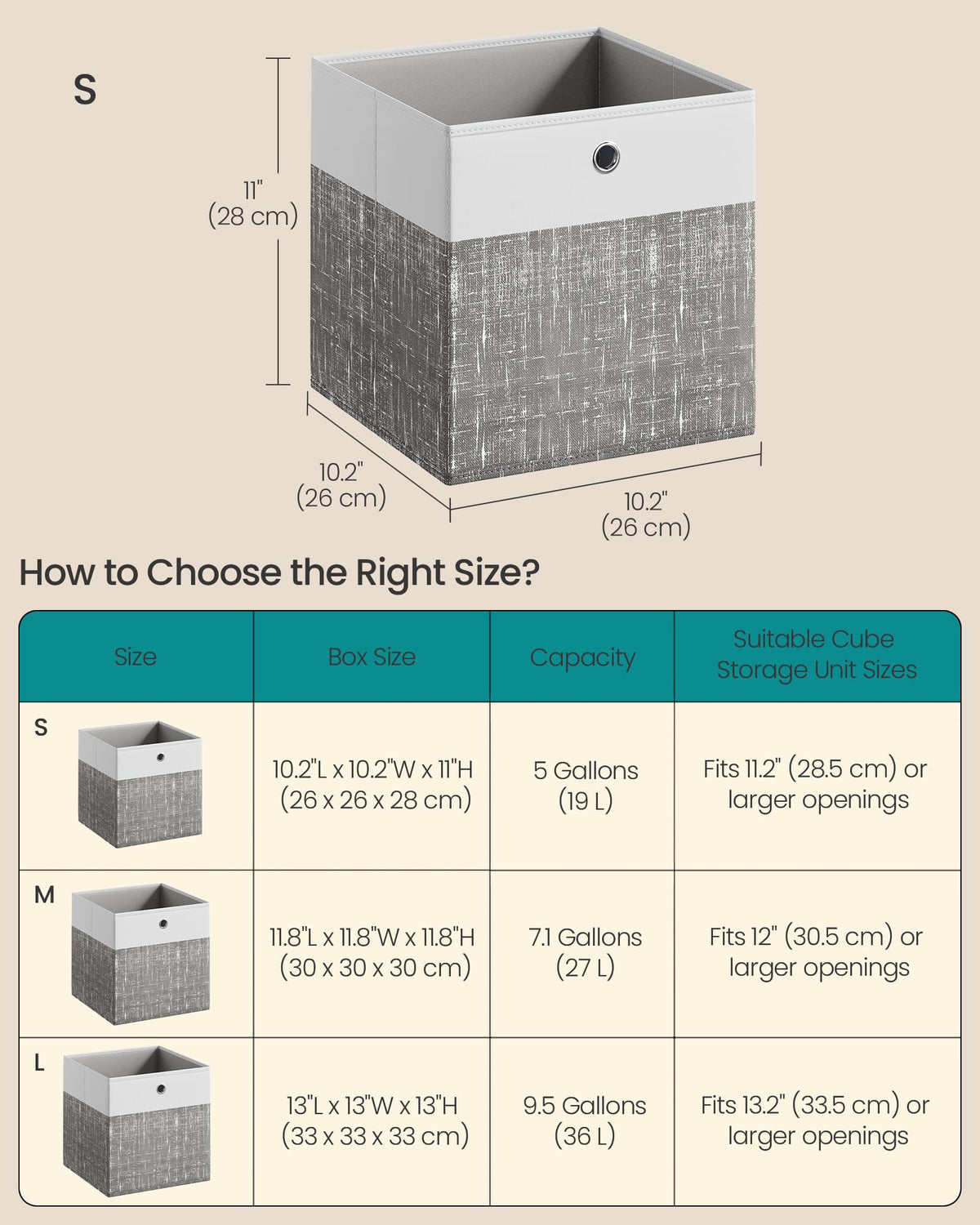 Songmics cubes feature reinforced 2mm PP panels for lasting support on shelves.