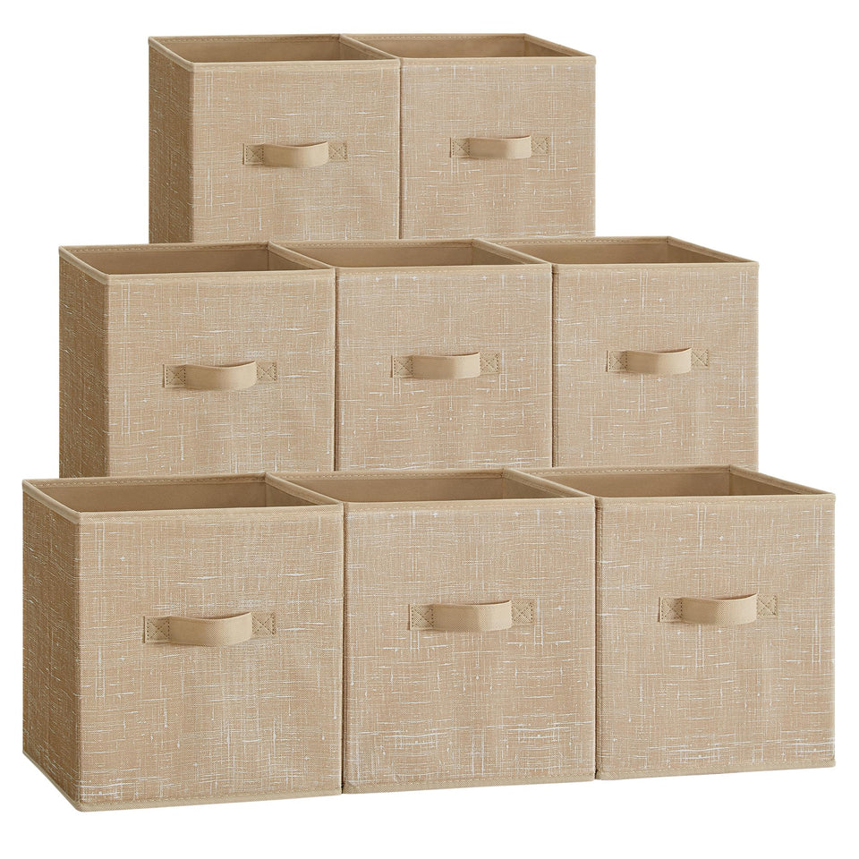 SONGMICS storage cubes sand beige front view ideal for closet organization