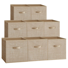 SONGMICS storage cubes in sand beige texture ideal for closet organization