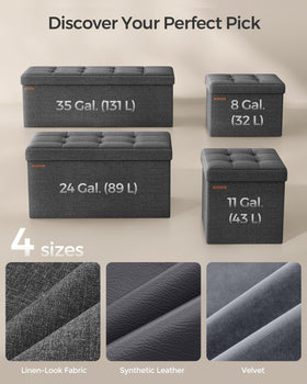 SONGMICS storage ottoman durable MDF panels support up to 286 lb