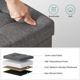 Four legs with non-slip pads on the SONGMICS ottoman protect floors