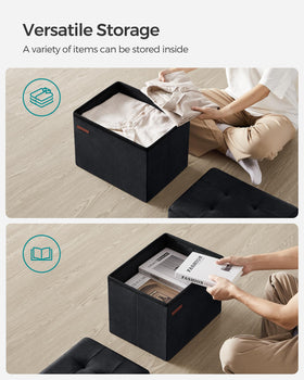 SONGMICS ottoman features sturdy MDF panels for durability