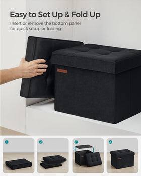 SONGMICS ink-black ottoman complements dorm room decor